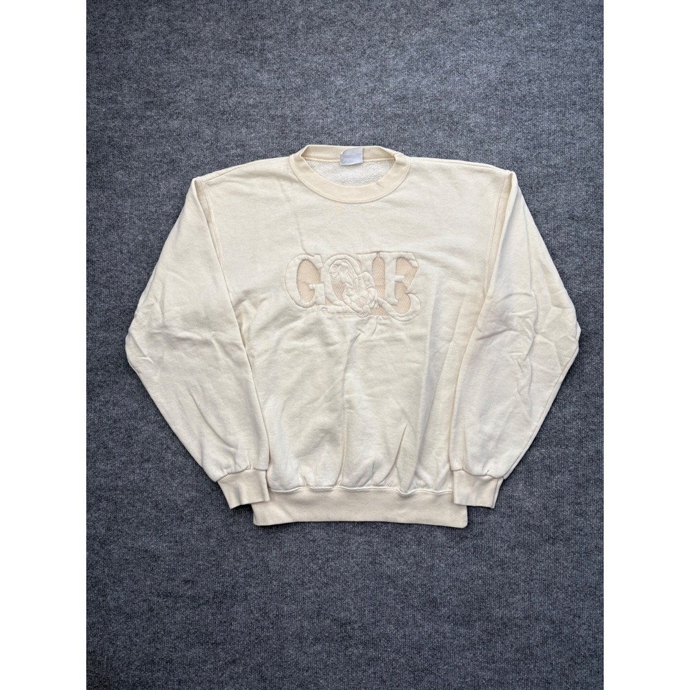 Vintage Santee by Pluma Golf Sweatshirt Cream Embroidered‎ Crewneck USA Made L
